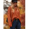 image:imageANRABESS Womens Oversized Casual Loose Slouchy Scoop V Neck Batwing Long Sleeve Knit 2025 Fall Pullover SweatersBrick