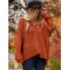 image:imageANRABESS Womens Oversized Casual Loose Slouchy Scoop V Neck Batwing Long Sleeve Knit 2025 Fall Pullover SweatersBrick