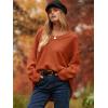 image:imageANRABESS Womens Oversized Casual Loose Slouchy Scoop V Neck Batwing Long Sleeve Knit 2025 Fall Pullover SweatersBrick