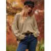 image:imageANRABESS Womens Oversized Casual Loose Slouchy Scoop V Neck Batwing Long Sleeve Knit 2025 Fall Pullover SweatersBrown
