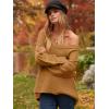 image:imageANRABESS Womens Oversized Casual Loose Slouchy Scoop V Neck Batwing Long Sleeve Knit 2025 Fall Pullover SweatersCamel