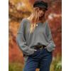 image:imageANRABESS Womens Oversized Casual Loose Slouchy Scoop V Neck Batwing Long Sleeve Knit 2025 Fall Pullover SweatersDark Gray