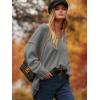 image:imageANRABESS Womens Oversized Casual Loose Slouchy Scoop V Neck Batwing Long Sleeve Knit 2025 Fall Pullover SweatersDark Gray