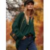 image:imageANRABESS Womens Oversized Casual Loose Slouchy Scoop V Neck Batwing Long Sleeve Knit 2025 Fall Pullover SweatersDark Green