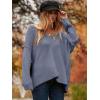 image:imageANRABESS Womens Oversized Casual Loose Slouchy Scoop V Neck Batwing Long Sleeve Knit 2025 Fall Pullover SweatersGray