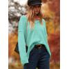 image:imageANRABESS Womens Oversized Casual Loose Slouchy Scoop V Neck Batwing Long Sleeve Knit 2025 Fall Pullover SweatersLight Blue