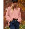 image:imageANRABESS Womens Oversized Casual Loose Slouchy Scoop V Neck Batwing Long Sleeve Knit 2025 Fall Pullover SweatersPink