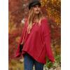 image:imageANRABESS Womens Oversized Casual Loose Slouchy Scoop V Neck Batwing Long Sleeve Knit 2025 Fall Pullover SweatersRed