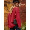 image:imageANRABESS Womens Oversized Casual Loose Slouchy Scoop V Neck Batwing Long Sleeve Knit 2025 Fall Pullover SweatersRed
