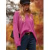 image:imageANRABESS Womens Oversized Casual Loose Slouchy Scoop V Neck Batwing Long Sleeve Knit 2025 Fall Pullover SweatersRose
