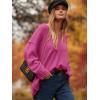 image:imageANRABESS Womens Oversized Casual Loose Slouchy Scoop V Neck Batwing Long Sleeve Knit 2025 Fall Pullover SweatersRose