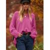 image:imageANRABESS Womens Oversized Casual Loose Slouchy Scoop V Neck Batwing Long Sleeve Knit 2025 Fall Pullover SweatersRose