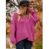 image:imageANRABESS Womens Oversized Casual Loose Slouchy Scoop V Neck Batwing Long Sleeve Knit 2025 Fall Pullover SweatersRose