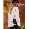 image:imageANRABESS Womens Oversized Casual Loose Slouchy Scoop V Neck Batwing Long Sleeve Knit 2025 Fall Pullover SweatersWhite