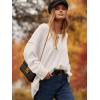 image:imageANRABESS Womens Oversized Casual Loose Slouchy Scoop V Neck Batwing Long Sleeve Knit 2025 Fall Pullover SweatersWhite