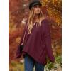 image:imageANRABESS Womens Oversized Casual Loose Slouchy Scoop V Neck Batwing Long Sleeve Knit 2025 Fall Pullover SweatersWine Red