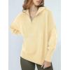 image:imageANRABESS Womens Oversized Fashion Long Sleeve Quarter Zip Baggy Loose Slouchy Sweater Pullover Tops 2025 Fall OutfitsApricot