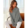 image:imageANRABESS Womens Oversized Fashion Long Sleeve Quarter Zip Baggy Loose Slouchy Sweater Pullover Tops 2025 Fall OutfitsDeep Gray