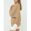 image:imageANRABESS Womens Oversized Fashion Long Sleeve Quarter Zip Baggy Loose Slouchy Sweater Pullover Tops 2025 Fall OutfitsKhaki