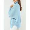 image:imageANRABESS Womens Oversized Fashion Long Sleeve Quarter Zip Baggy Loose Slouchy Sweater Pullover Tops 2025 Fall OutfitsLight Blue