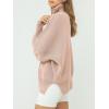 image:imageANRABESS Womens Oversized Fashion Long Sleeve Quarter Zip Baggy Loose Slouchy Sweater Pullover Tops 2025 Fall OutfitsPink