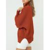 image:imageANRABESS Womens Oversized Fashion Long Sleeve Quarter Zip Baggy Loose Slouchy Sweater Pullover Tops 2025 Fall OutfitsRust