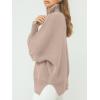 image:imageANRABESS Womens Oversized Fashion Long Sleeve Quarter Zip Baggy Loose Slouchy Sweater Pullover Tops 2025 Fall OutfitsSand