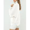 image:imageANRABESS Womens Oversized Fashion Long Sleeve Quarter Zip Baggy Loose Slouchy Sweater Pullover Tops 2025 Fall OutfitsWhite