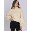 image:imageANRABESS Womens Oversized Hoodies Lantern sleeve Fleece Sweatshirts 2025 Fall Winter Loose Pullover Preppy ClothesBeige