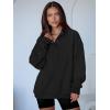 image:imageANRABESS Womens Oversized Sweatshirt Long Sleeve Henley Pullover Tops 2026 Spring Casual Button Loose Fit Teens OutfitsBlack