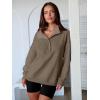 image:imageANRABESS Womens Oversized Sweatshirt Long Sleeve Henley Pullover Tops 2026 Spring Casual Button Loose Fit Teens OutfitsBrown