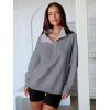 image:imageANRABESS Womens Oversized Sweatshirt Long Sleeve Henley Pullover Tops 2026 Spring Casual Button Loose Fit Teens OutfitsGrey