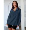 image:imageANRABESS Womens Oversized Sweatshirt Long Sleeve Henley Pullover Tops 2026 Spring Casual Button Loose Fit Teens OutfitsNavy Blue