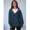 image:imageANRABESS Womens Oversized Sweatshirt Long Sleeve Henley Pullover Tops 2026 Spring Casual Button Loose Fit Teens OutfitsNavy Blue