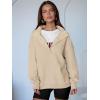 image:imageANRABESS Womens Oversized Sweatshirt Long Sleeve Henley Pullover Tops 2026 Spring Casual Button Loose Fit Teens OutfitsParchment