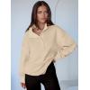 image:imageANRABESS Womens Oversized Sweatshirt Long Sleeve Henley Pullover Tops 2026 Spring Casual Button Loose Fit Teens OutfitsParchment