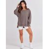 image:imageANRABESS Womens Oversized Sweatshirts Crew Neck Long Sleeve Shirts Casual Loose Slit 2025 Fall Outfits Y2K Teen Girls ClothesBrown
