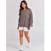 image:imageANRABESS Womens Oversized Sweatshirts Crew Neck Long Sleeve Shirts Casual Loose Slit 2025 Fall Outfits Y2K Teen Girls ClothesBrown