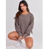 image:imageANRABESS Womens Oversized Sweatshirts Crew Neck Long Sleeve Shirts Casual Loose Slit 2025 Fall Outfits Y2K Teen Girls ClothesBrown