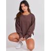 image:imageANRABESS Womens Oversized Sweatshirts Crew Neck Long Sleeve Shirts Casual Loose Slit 2025 Fall Outfits Y2K Teen Girls ClothesCoffee