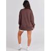image:imageANRABESS Womens Oversized Sweatshirts Crew Neck Long Sleeve Shirts Casual Loose Slit 2025 Fall Outfits Y2K Teen Girls ClothesCoffee