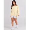 image:imageANRABESS Womens Oversized Sweatshirts Crew Neck Long Sleeve Shirts Casual Loose Slit 2025 Fall Outfits Y2K Teen Girls ClothesCream Yellow