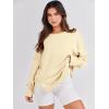 image:imageANRABESS Womens Oversized Sweatshirts Crew Neck Long Sleeve Shirts Casual Loose Slit 2025 Fall Outfits Y2K Teen Girls ClothesCream Yellow