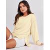 image:imageANRABESS Womens Oversized Sweatshirts Crew Neck Long Sleeve Shirts Casual Loose Slit 2025 Fall Outfits Y2K Teen Girls ClothesCream Yellow