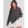 image:imageANRABESS Womens Oversized Sweatshirts Crew Neck Long Sleeve Shirts Casual Loose Slit 2025 Fall Outfits Y2K Teen Girls ClothesDeep Gray