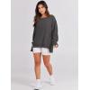 image:imageANRABESS Womens Oversized Sweatshirts Crew Neck Long Sleeve Shirts Casual Loose Slit 2025 Fall Outfits Y2K Teen Girls ClothesDeep Gray