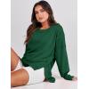 image:imageANRABESS Womens Oversized Sweatshirts Crew Neck Long Sleeve Shirts Casual Loose Slit 2025 Fall Outfits Y2K Teen Girls ClothesDeep Green