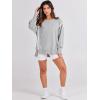 image:imageANRABESS Womens Oversized Sweatshirts Crew Neck Long Sleeve Shirts Casual Loose Slit 2025 Fall Outfits Y2K Teen Girls ClothesGray