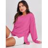 image:imageANRABESS Womens Oversized Sweatshirts Crew Neck Long Sleeve Shirts Casual Loose Slit 2025 Fall Outfits Y2K Teen Girls ClothesHot Pink