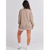 image:imageANRABESS Womens Oversized Sweatshirts Crew Neck Long Sleeve Shirts Casual Loose Slit 2025 Fall Outfits Y2K Teen Girls ClothesKhaki